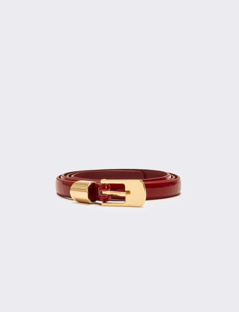 Cintura donna sottile in vernice - Rosso