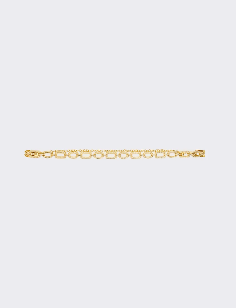 Cintura donna a catena in metallo effetto martellato - Oro