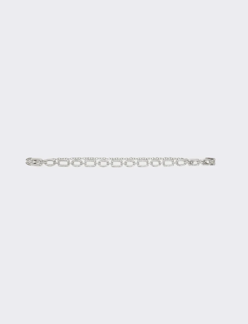 Cintura donna a catena in metallo effetto martellato - Argento