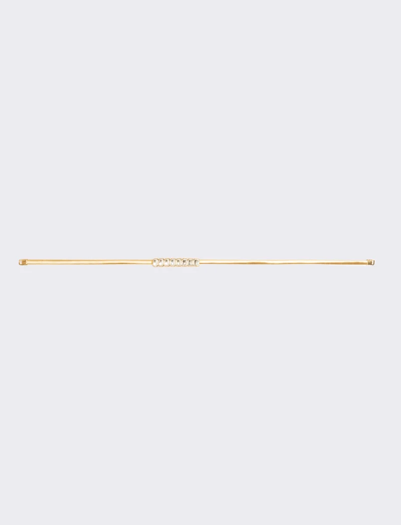 Cintura donna elastica in metallo con fibbia strass - Oro