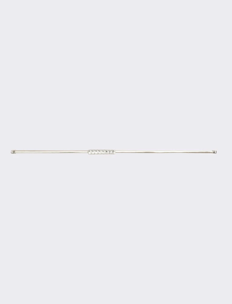 Cintura donna elastica in metallo con fibbia strass - Argento