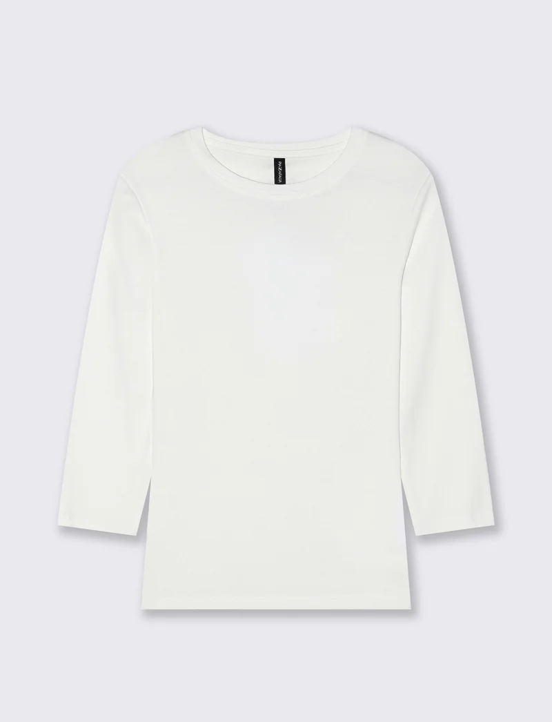 T-SHIRT A COSTE - Bianco latte