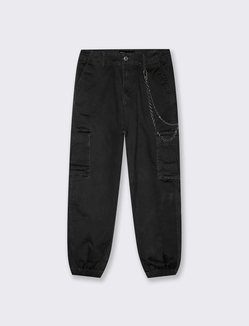 PANTALONE CARGO - Nero