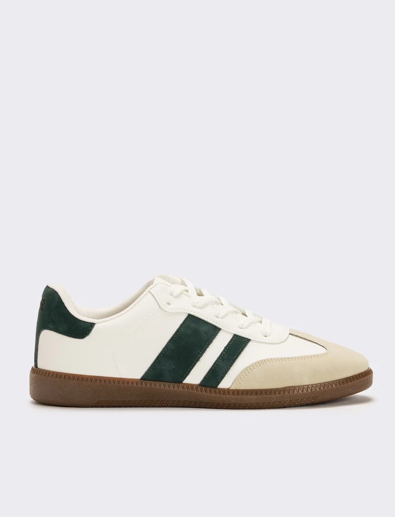 Sneakers con inserti laterali da uomo - Bianco