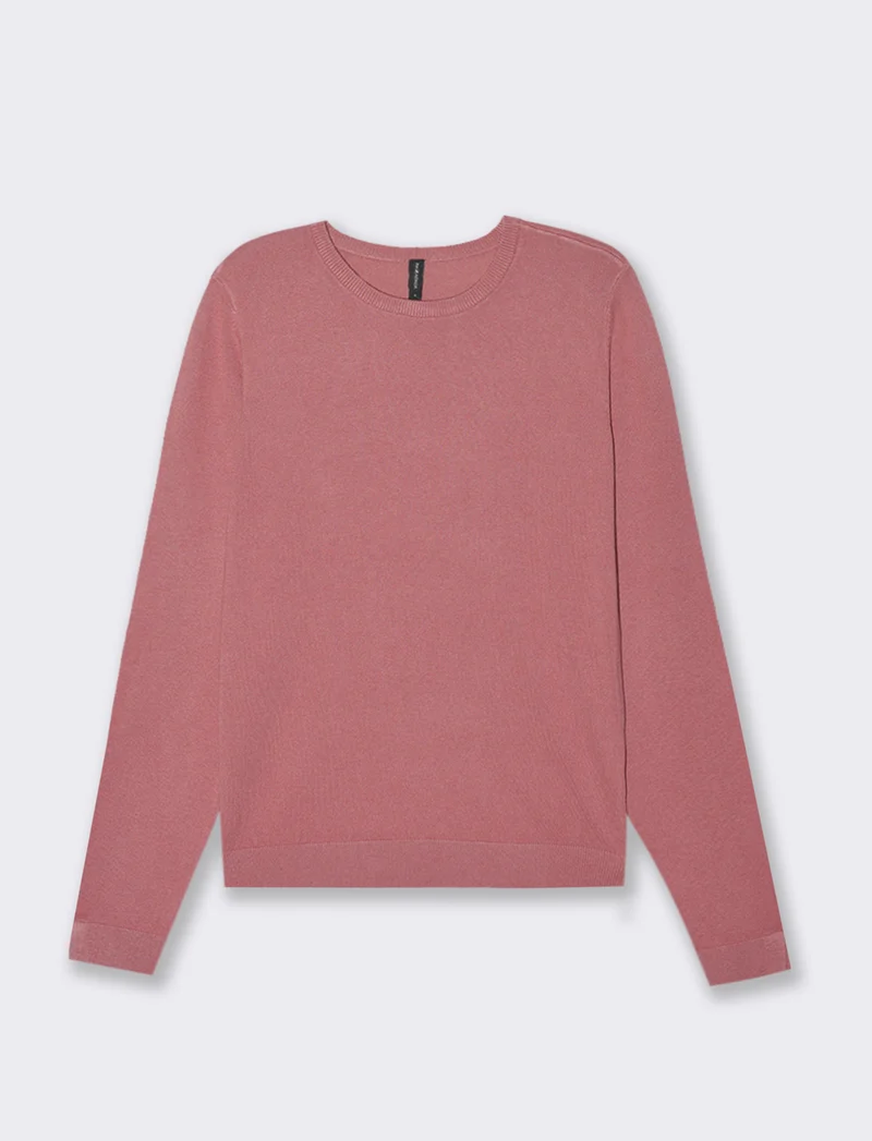 PULLOVER GIROCOLLO - Rosa polvere