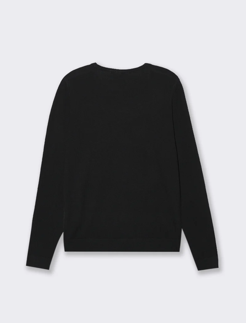 CARDIGAN GIROCOLLO - Nero