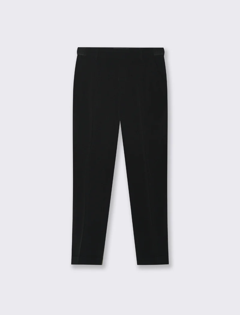 PANTALONE CON RISVOLTO - Nero