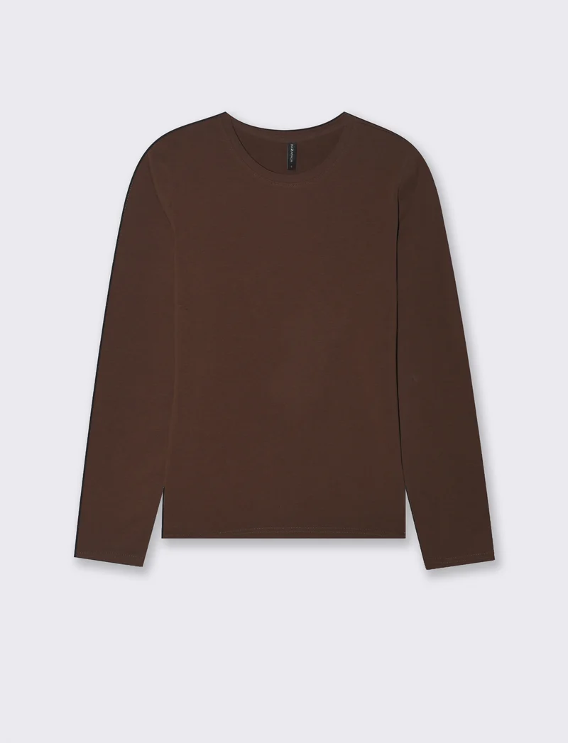 T-SHIRT BASICA - Marrone cioccolato