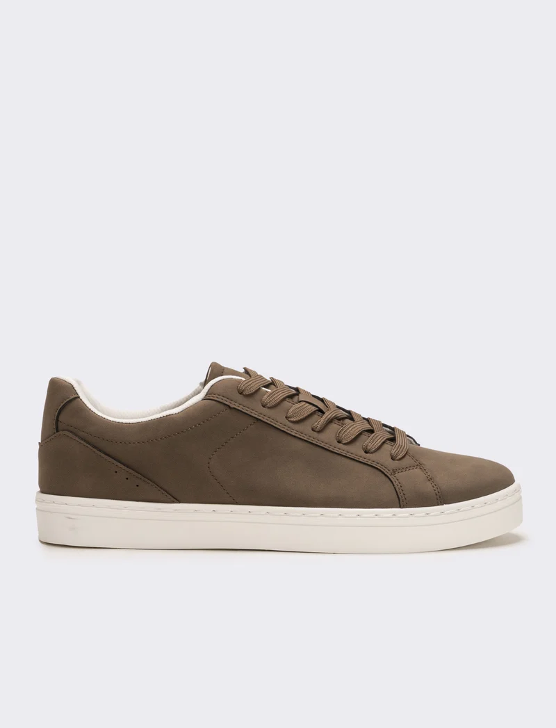 Sneakers minimal da uomo - Marrone