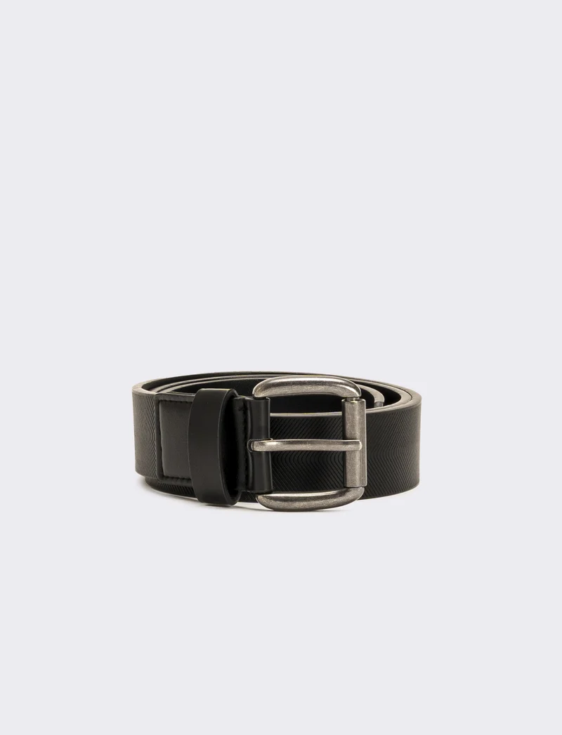 Cintura uomo fusto stampato - Nero