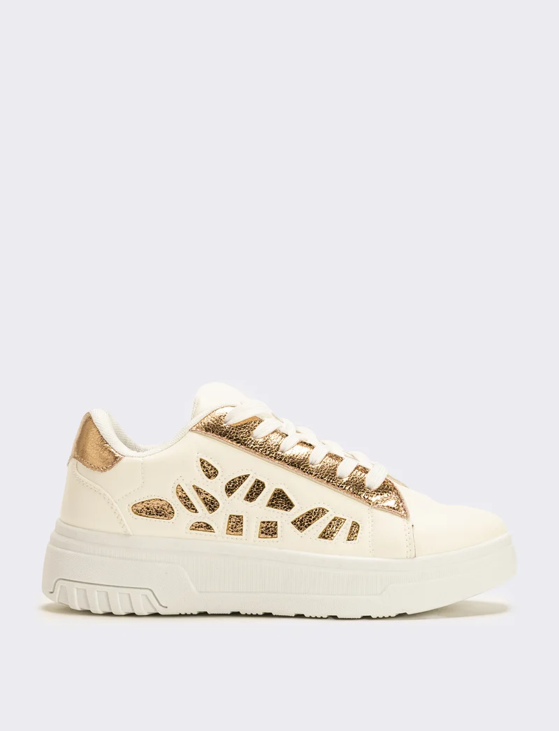 Sneakers da donna con intarsi - Bianco
