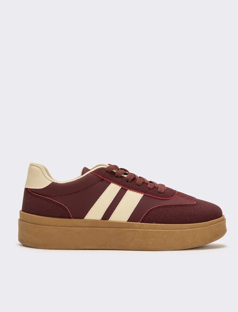 Sneakers con plateau da donna - Bordeaux