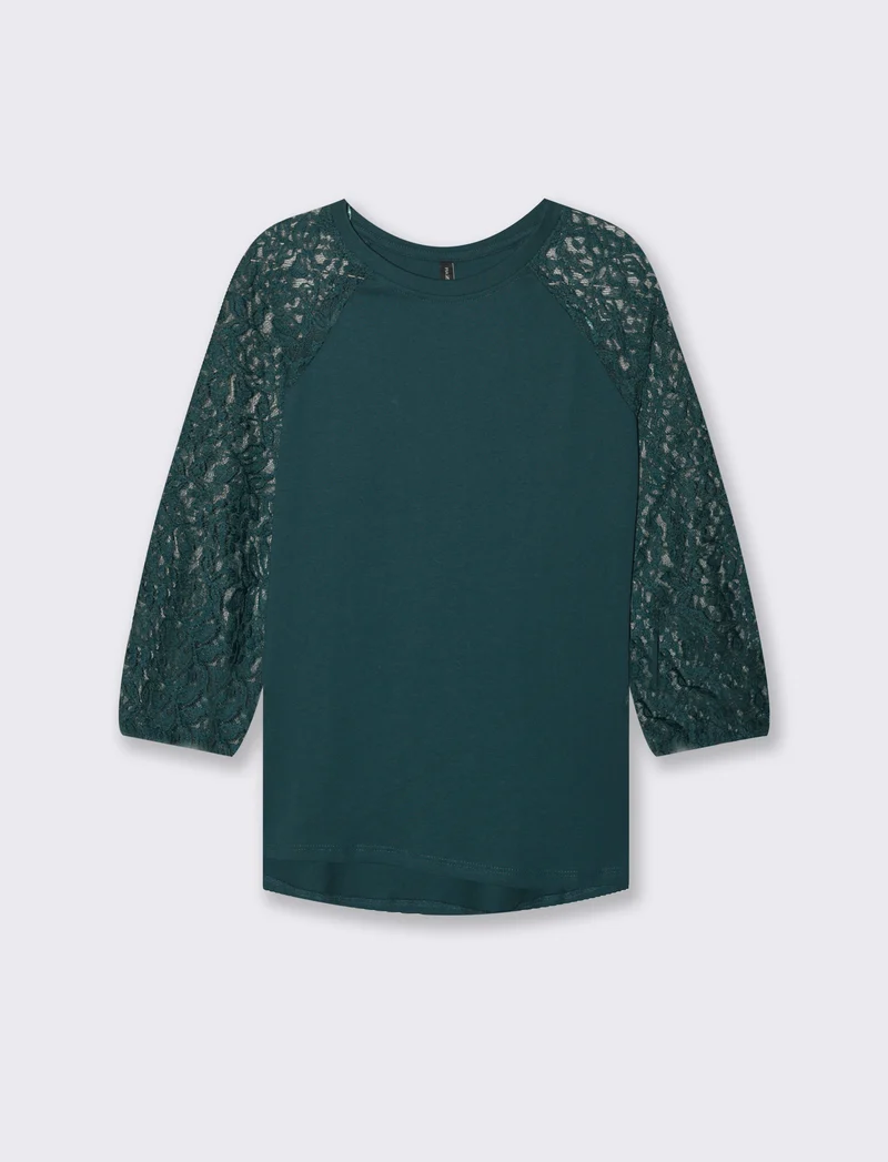 T-SHIRT CON MANICHE IN PIZZO - Ottanio