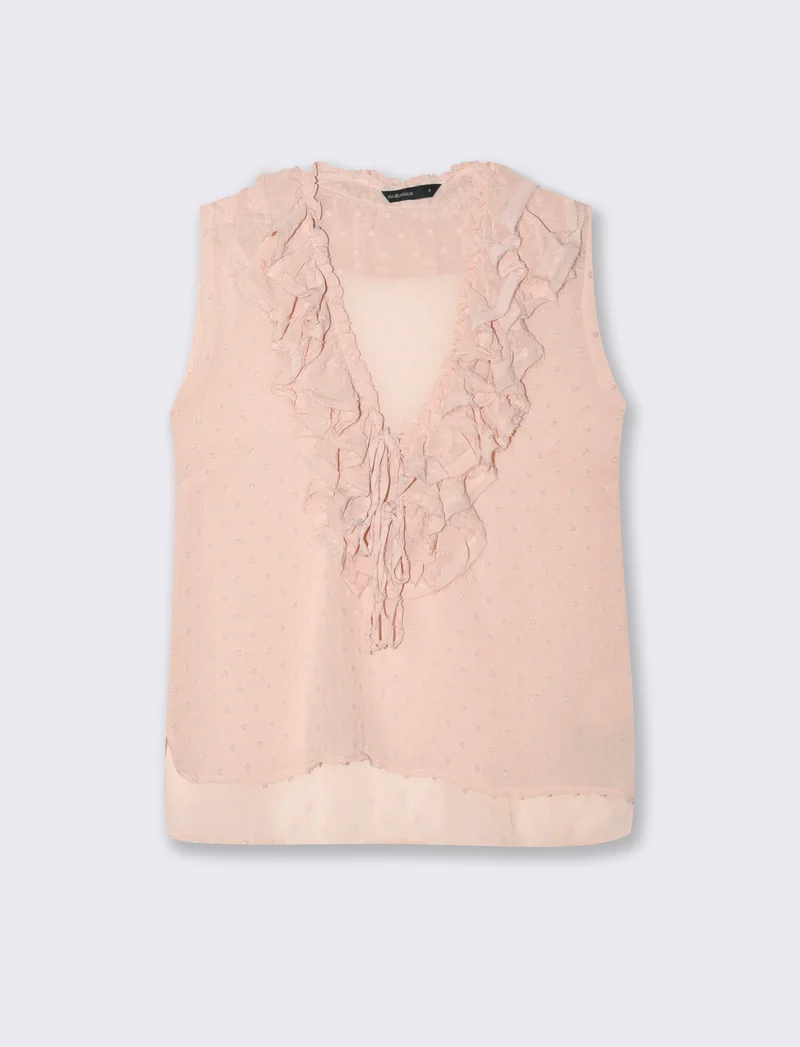 TOP CON ROUCHES - Rosa chiaro