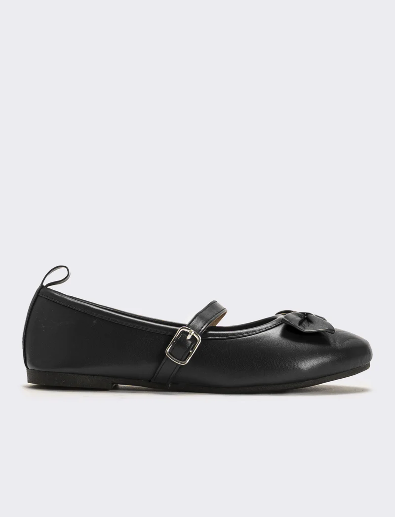 Ballerina con fibbia da bambina - Nero