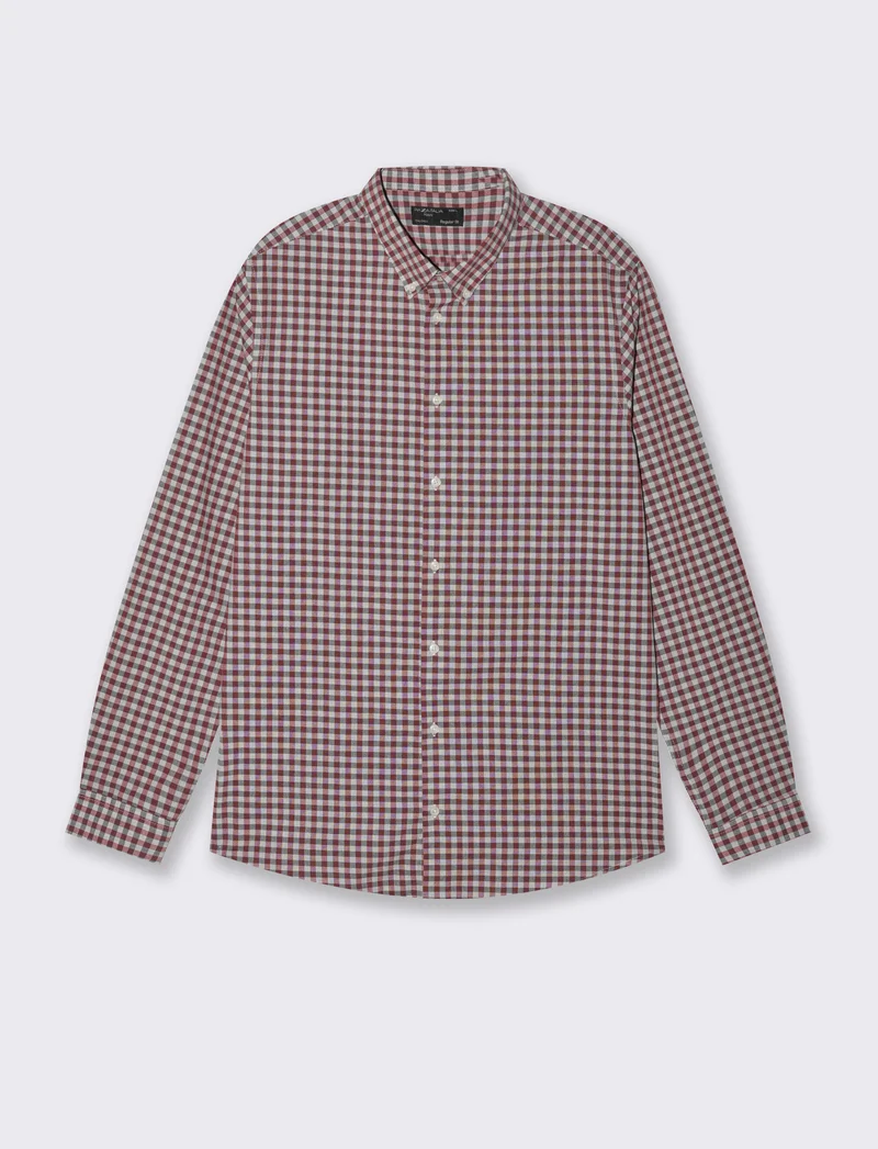 CAMICIA FANTASIA A QUADRI - Bordeaux