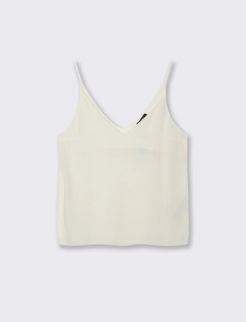 TOP CON SCOLLO A V - Avorio