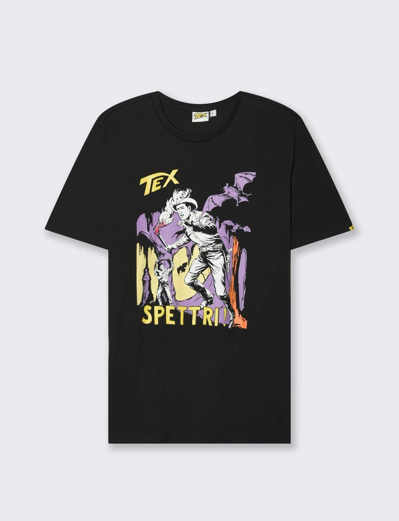 T-SHIRT STAMPA TEX WILLER - Nero
