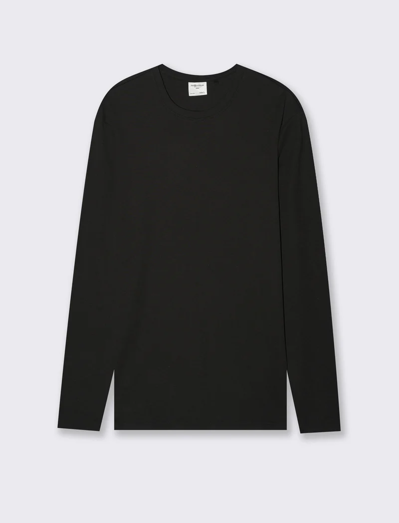 T-SHIRT BASIC A COSTE SLIM FIT - Nero