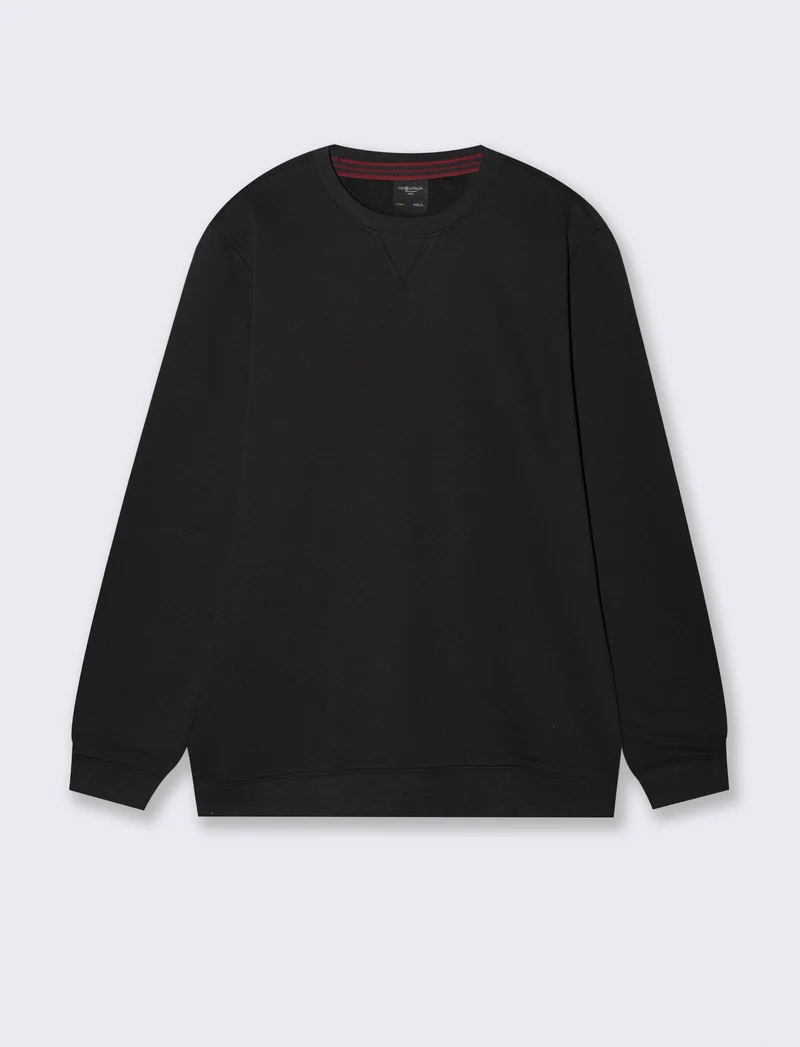 FELPA BASIC GIROCOLLO - Nero