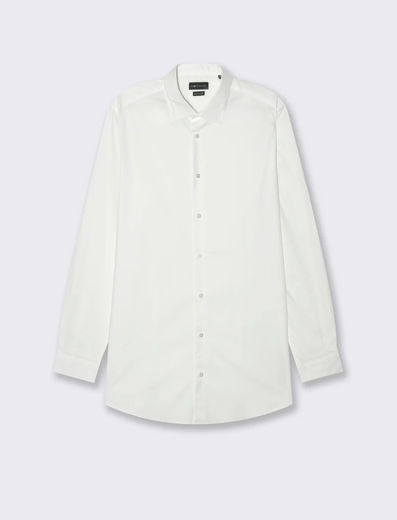 CAMICIA IN POPELINE ELASTICIZZATA SLIM FIT - Bianco