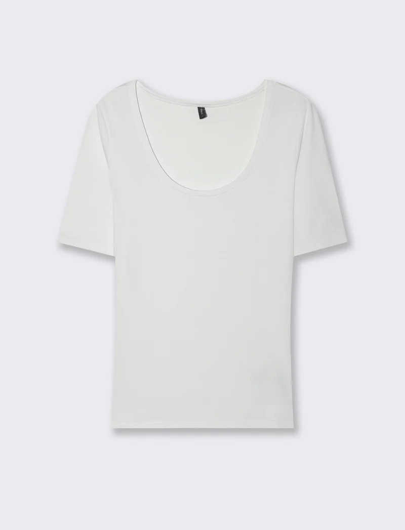 T-SHIRT CON MANICA A 3/4 - Bianco