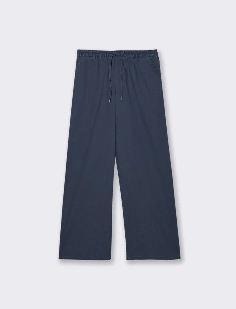 PANTALONE CON ELASTICO IN VITA - DENIM SCURO