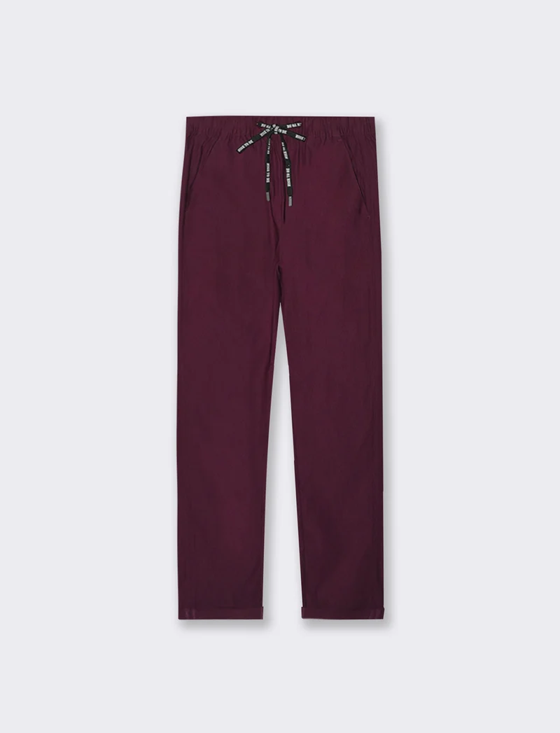 PANTALONE CON RISVOLTO - Bordeaux
