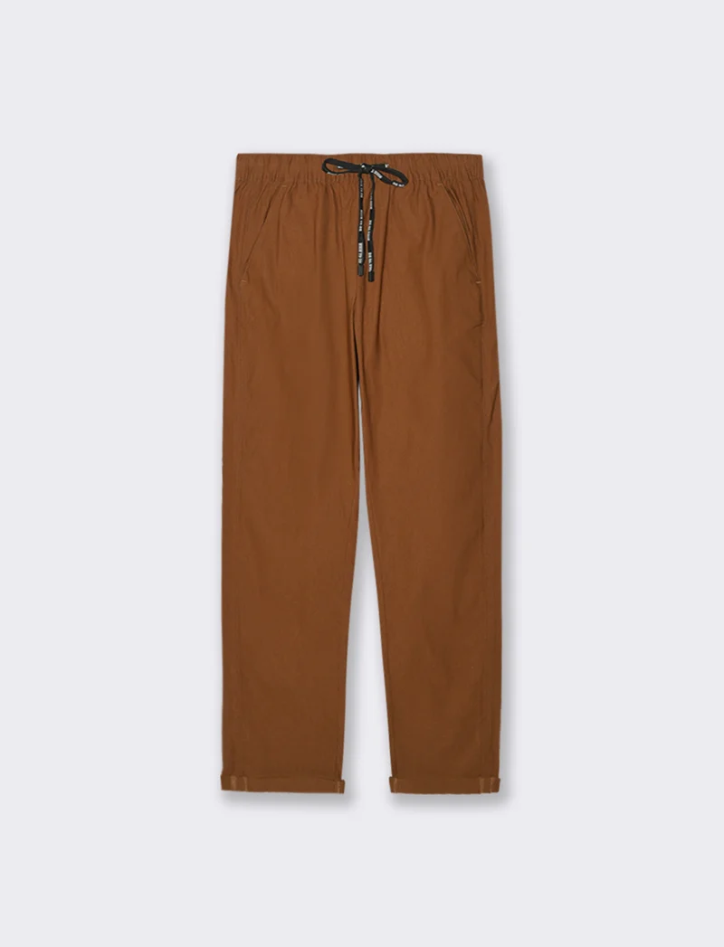 PANTALONE CON RISVOLTO - Cognac