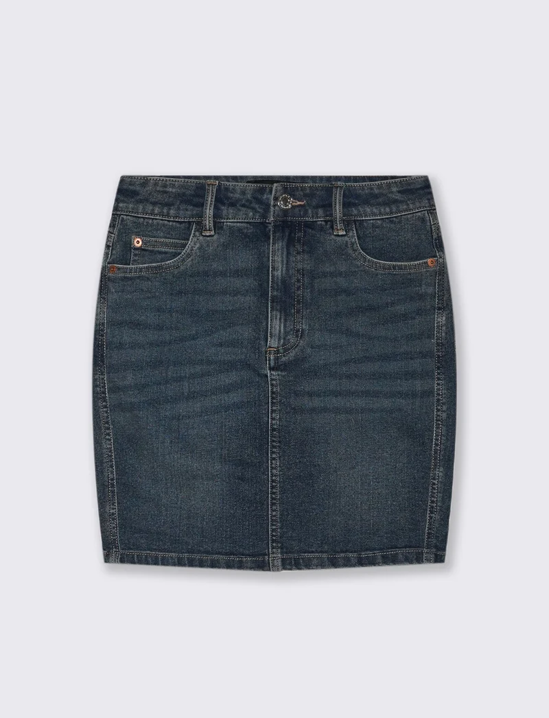 GONNA CORTA IN DENIM - Denim