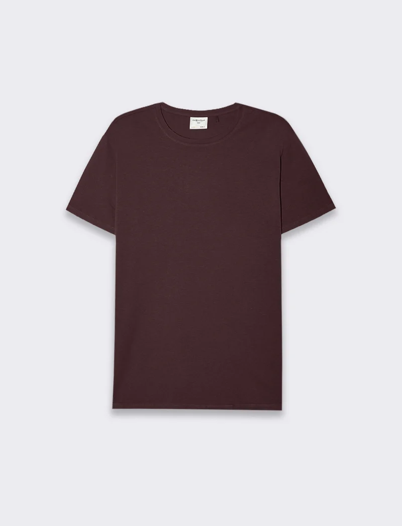 T-SHIRT BASIC IN COTONE REGULAR FIT - Bordeaux