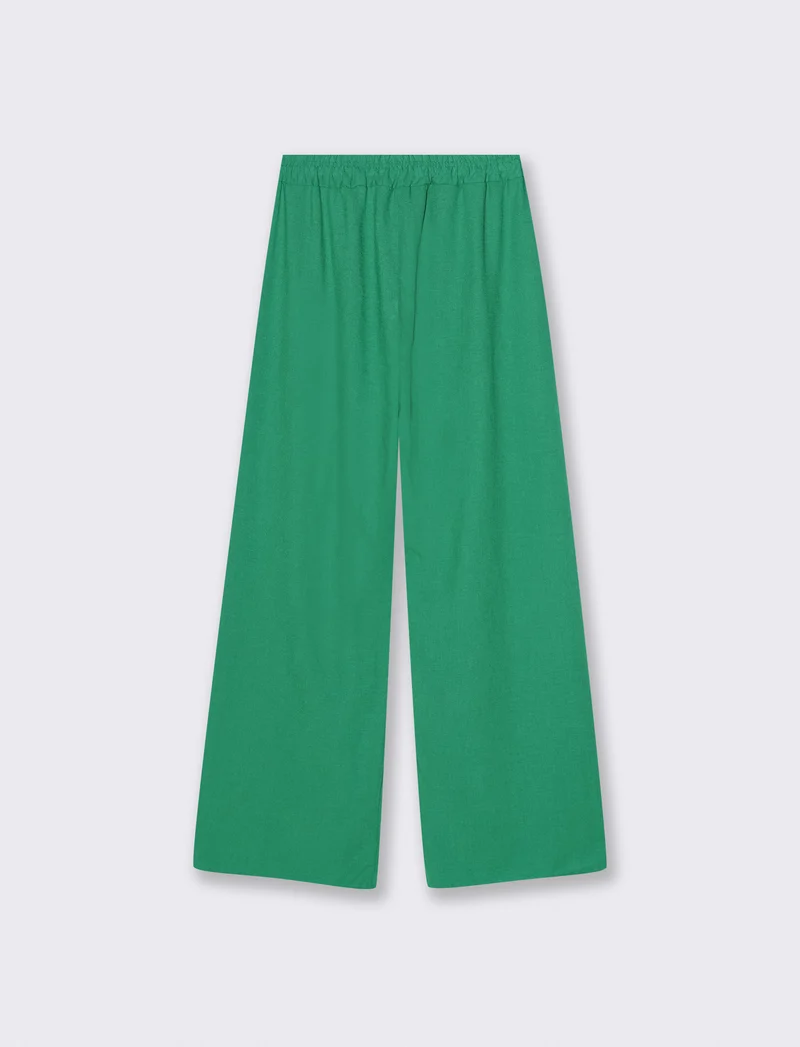Pantalone palazzo elastico per donna - Verde
