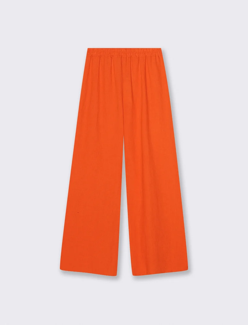Pantalone palazzo elastico per donna - Arancio