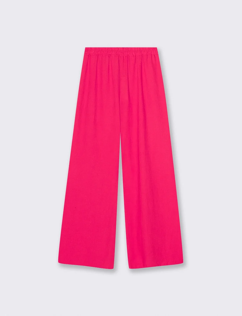 Pantalone palazzo elastico per donna - Fuxia