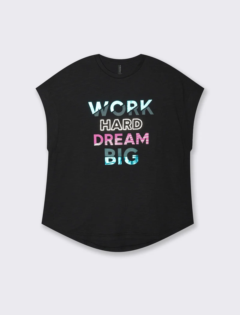 T-SHIRT CON MANICA AD ALETTA - Nero