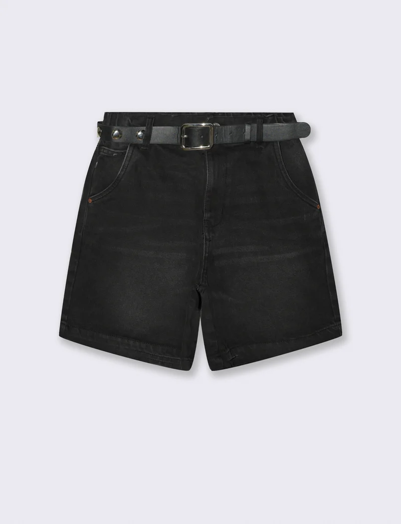 SHORT CON CINTURA - Nero