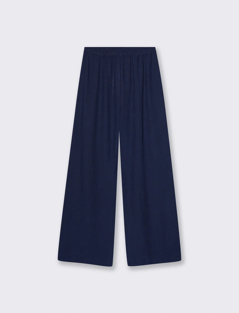Pantalone palazzo elastico per donna - Blu