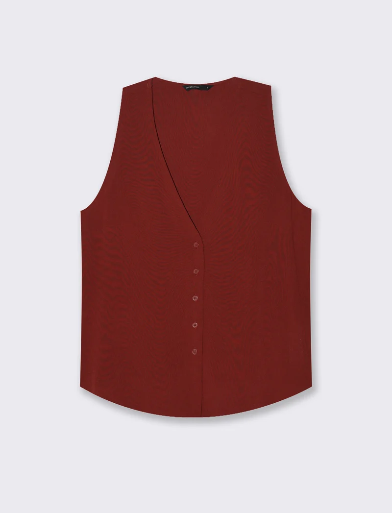 BLUSA SMANICATA - Marrone bruciato