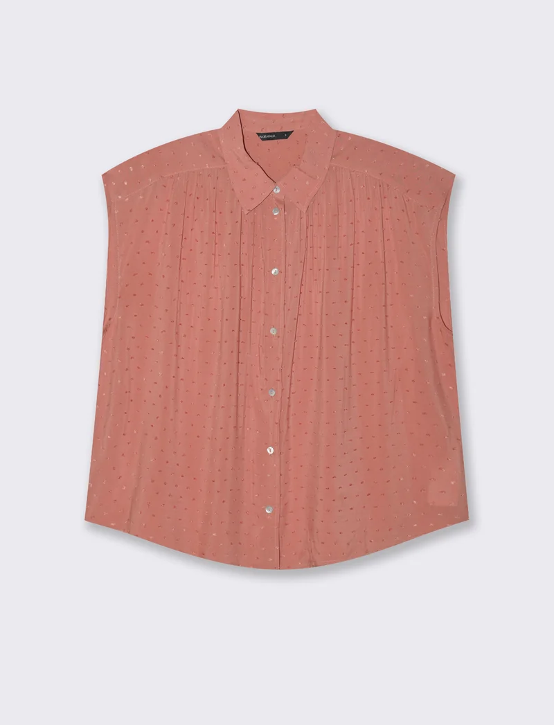 CAMICIA CON MANICHE AD ALETTA - Rosa polvere