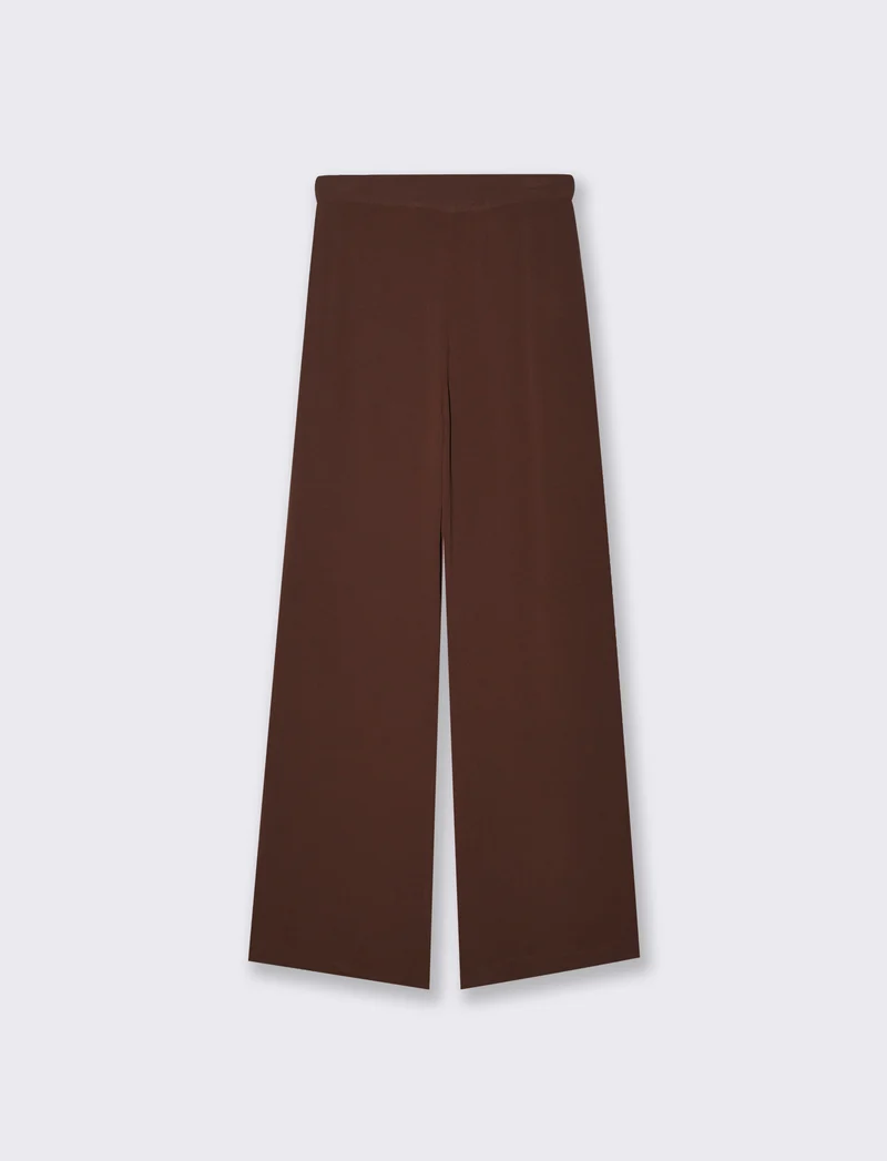 PANTALONE PALAZZO - Marrone cioccolato
