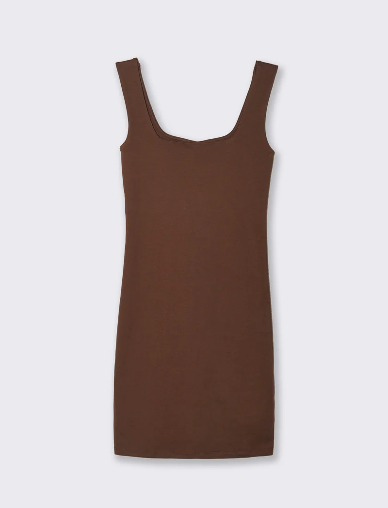 VESTITO CORTO - Marrone cioccolato
