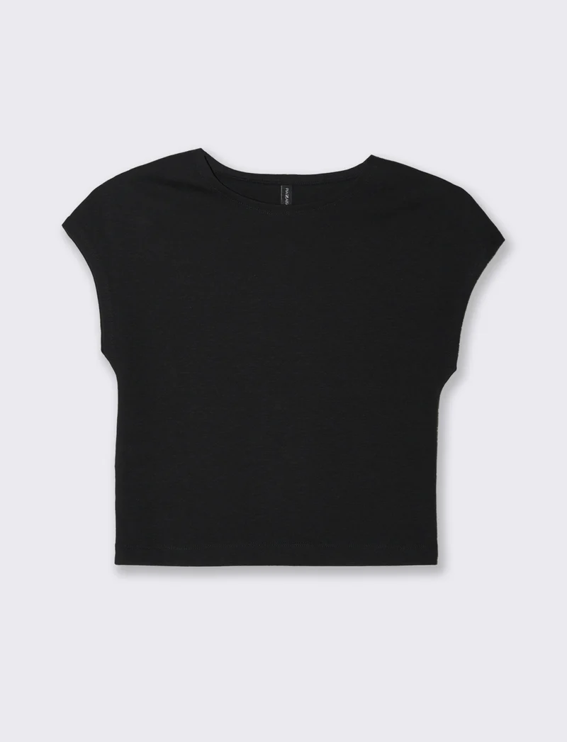 T-SHIRT CROP - Nero