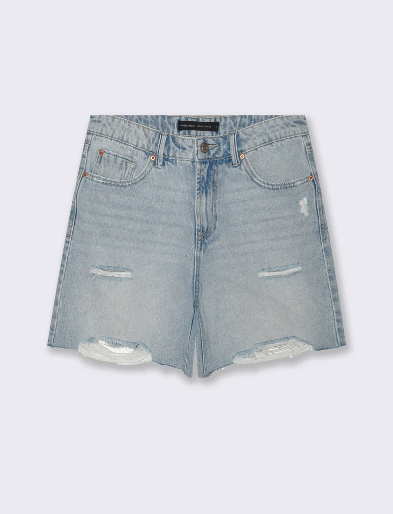 Short in denim - Denim chiaro