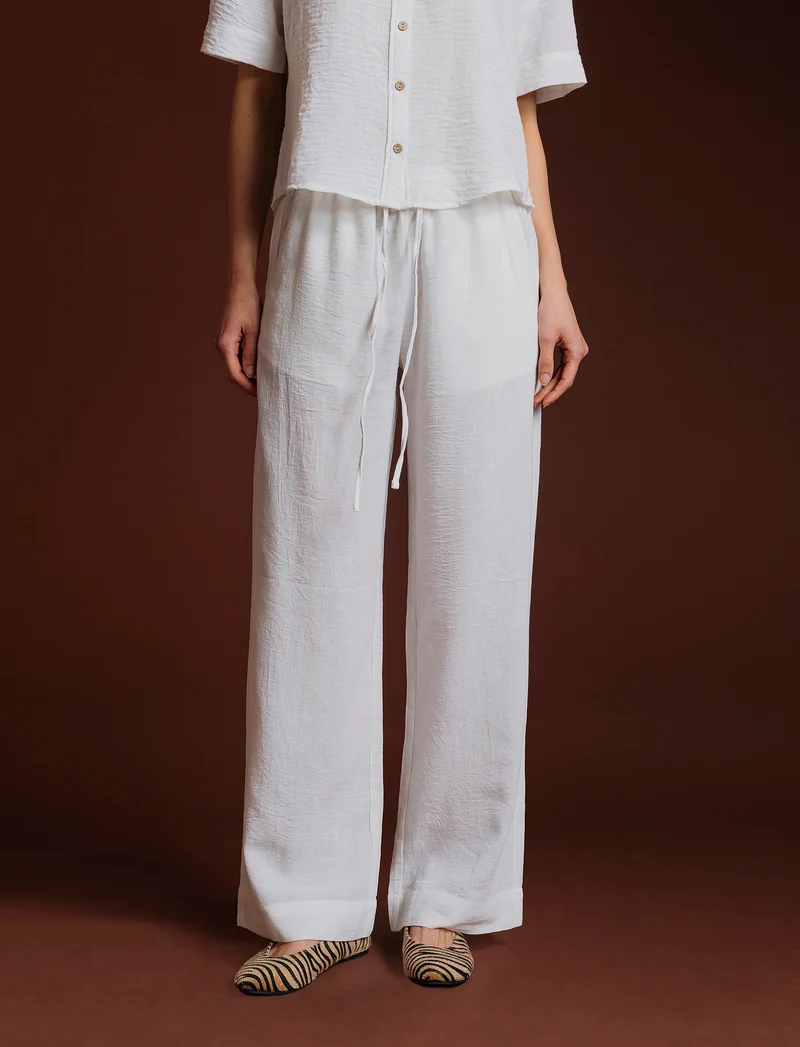 PANTALONE CON COULISSE - Bianco
