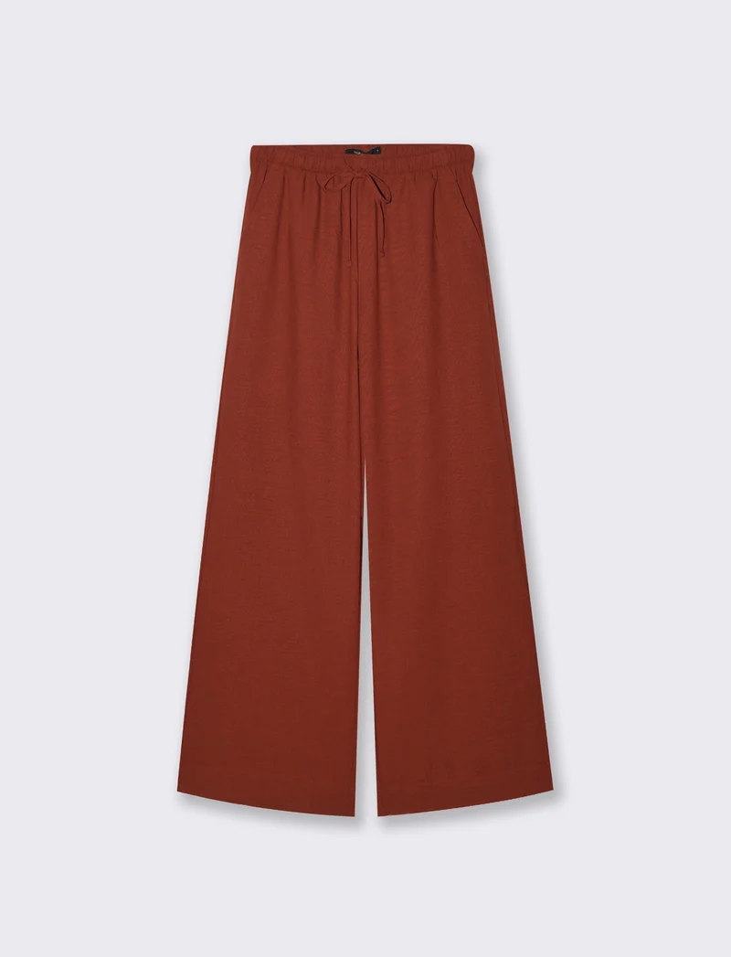 PANTALONE CON COULISSE - Marrone bruciato
