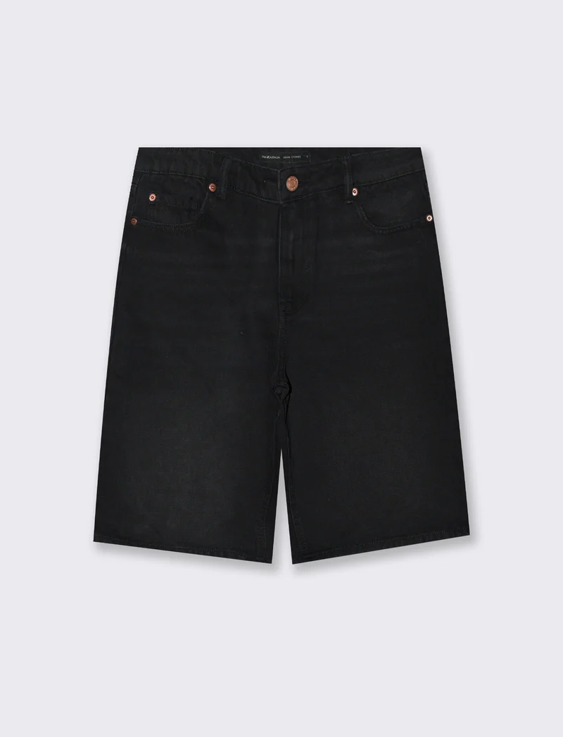 Bermuda in denim - Nero