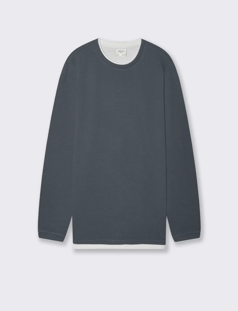 T-SHIRT CON ORLI A CONTRASTO - Avion
