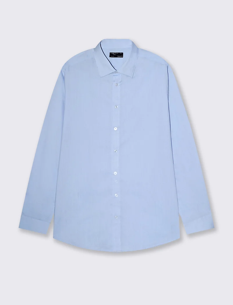 CAMICIA BASIC REGULAR FIT EASY IRON - Azzurro