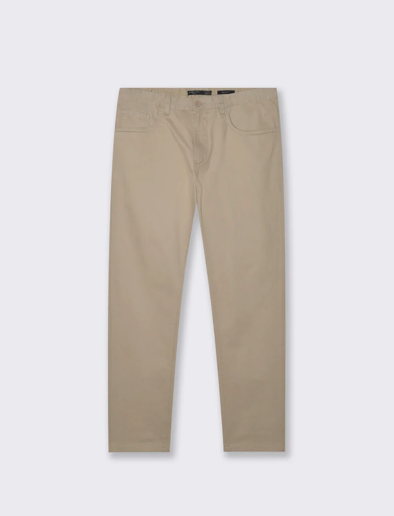 PANTALONI BASIC 5 TASCHE REGULAR FIT - Beige