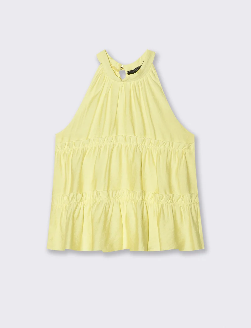 Top con rouches - Giallo